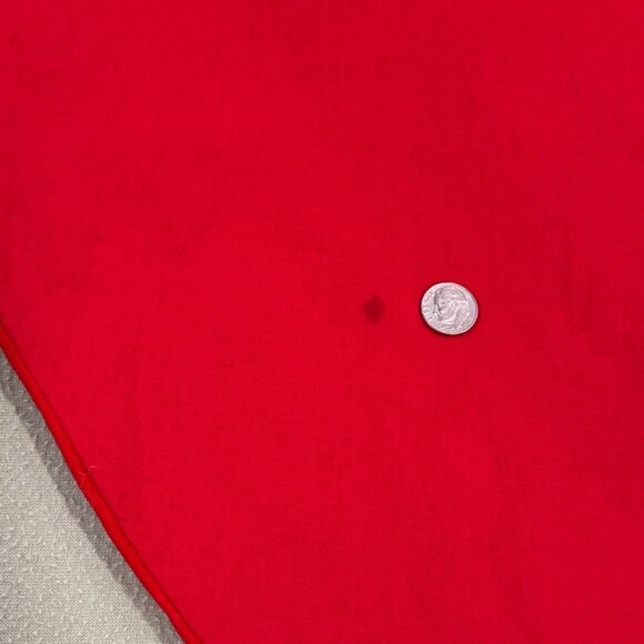 Vintage Christmas Tree Skirt Poinsettia Embroidery Green Red Velvet 40" Diameter - Picture 12 of 13